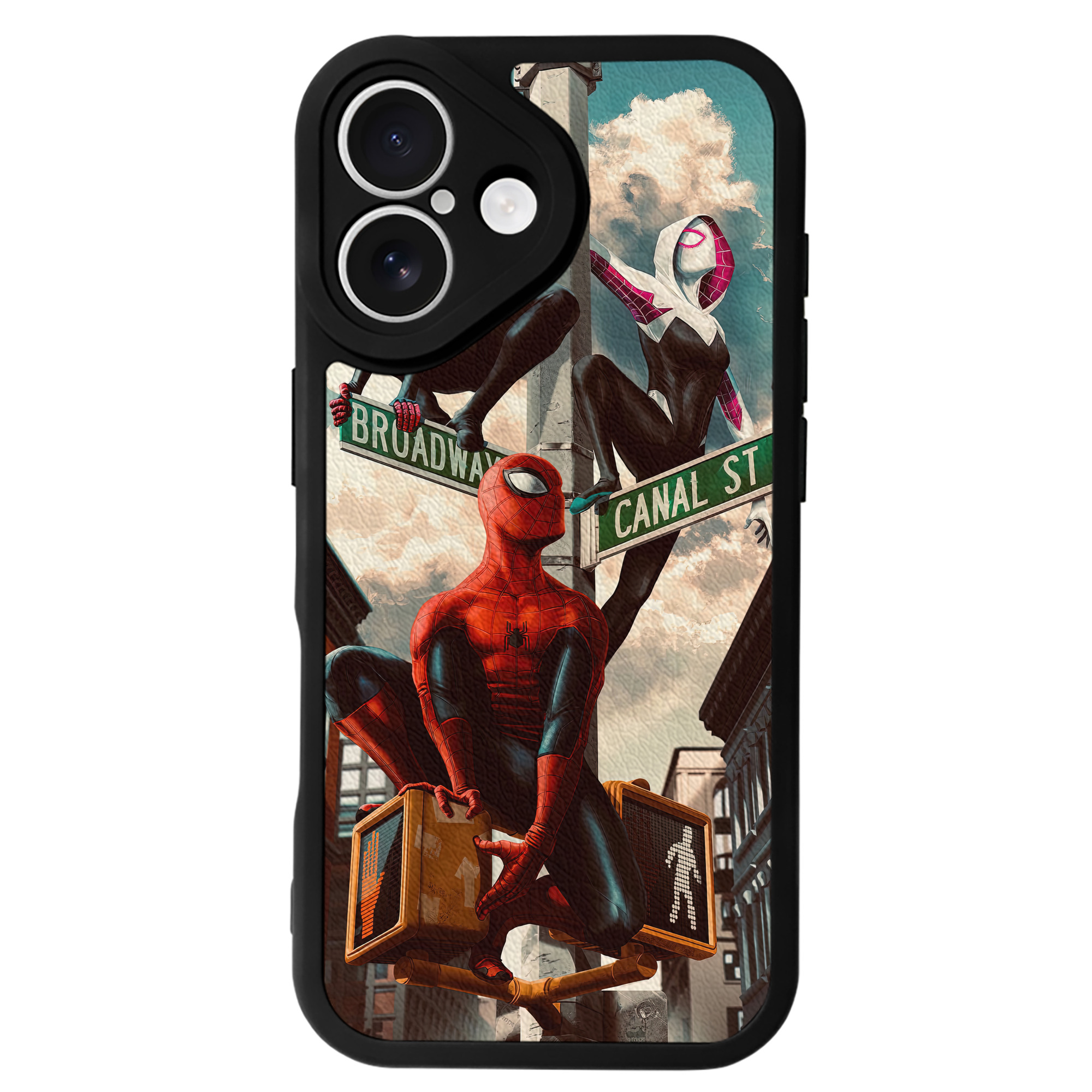 Spider Man スパイダーマン 【iPhone 16シリーズ対応】シリコンスマホケース（レザー調） 材質：シリコン